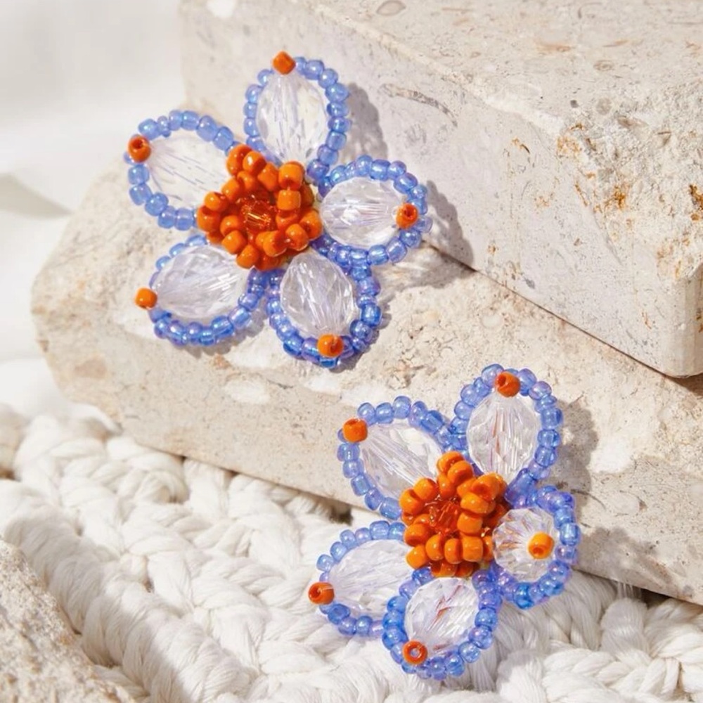 Beaded Flower Earrings